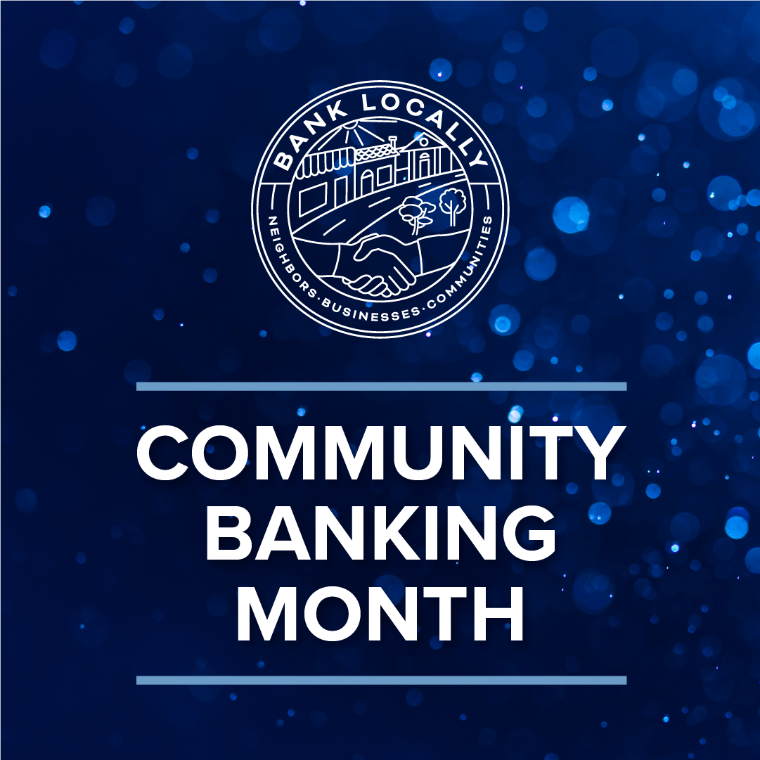Community Banking Month Blue Background